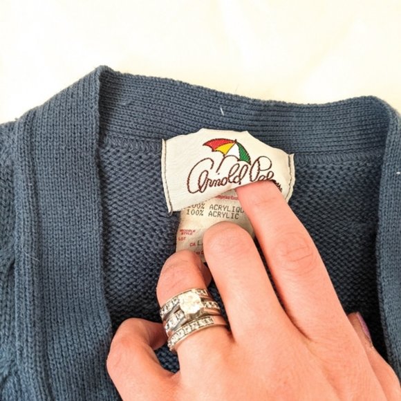 Vintage Oversized Cable Knit Button Up Sweater Vest Grandpa Preppy Academia Cool - Picture 5 of 13